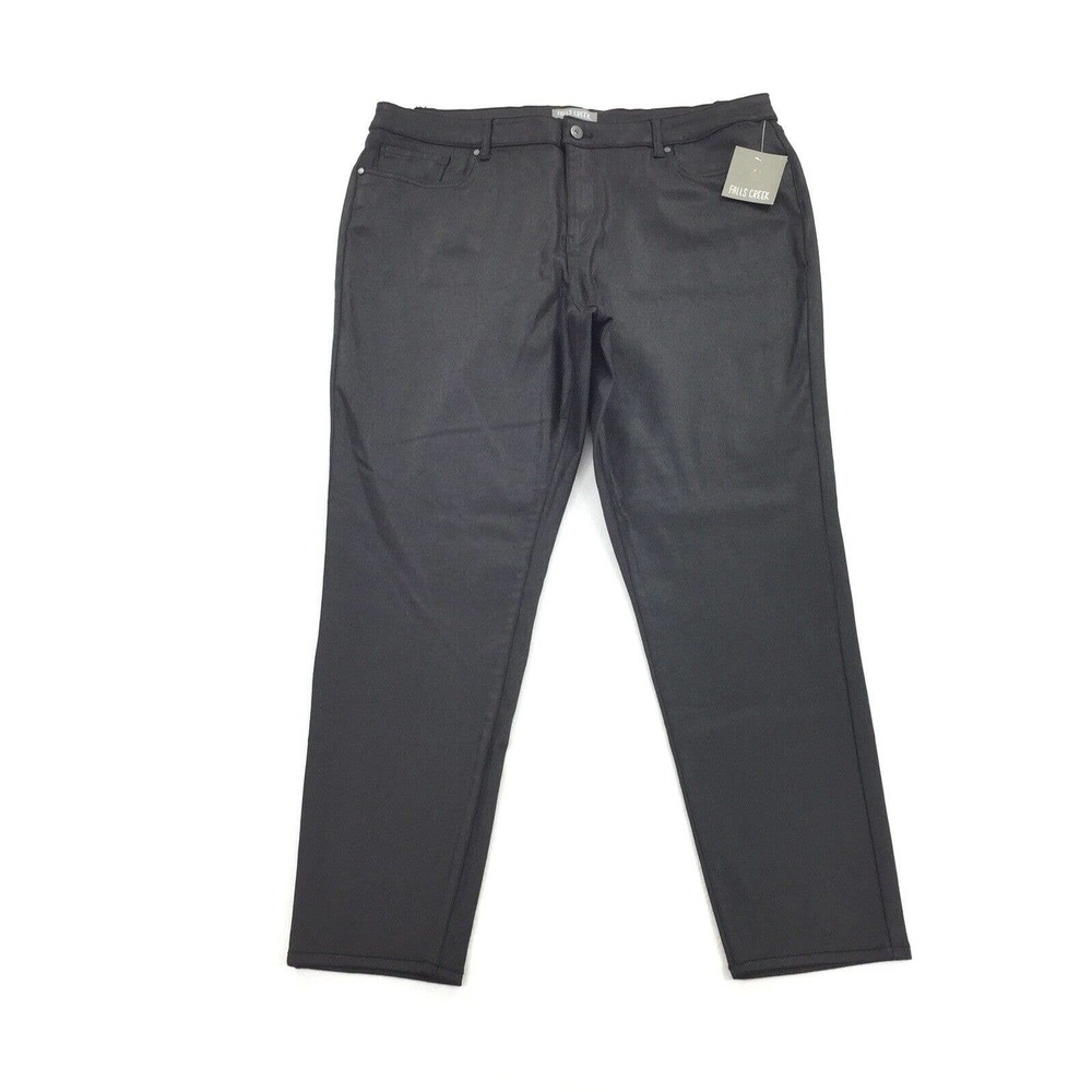 NWT Falls Creek Coated Skinny Leg Denim Jeans Size 22 Womens Plus Black Stretch